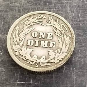 1916-S BARBER DIME FULL LIBERTY
