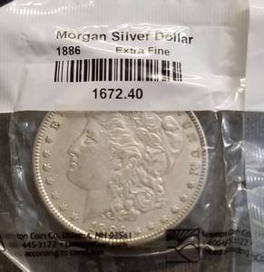 2 XF MORGAN SILVER DOLLARS 1886 1921 SEALED LITTLETON
