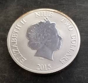 2015 NIU $2 TURTLE 1 TROY OZ .999 FINE SILVER