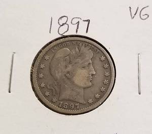3 US SILVER QUARTERS AS PICTURED 3 BARBER 1 WASHINGTON