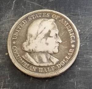 1893 US SILVER HALF DOLLAR CHICAGO WORLDS FAIR COLUMBIAN EXPO