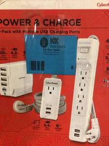 lot 8 image: SURGE PROTECTOR POWER STRIP WITH USB Customer Returns See Pictures