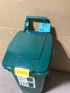 lot 24 image: Toter 2613-SL-G100 Organics 13 Gallon Green Curbside Rectangular Composting Container with Lid Customer Returns See Pictures