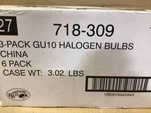lot 34 image: Hampton Bay 50-Watt GU10 Halogen Partial Reflector Light Bulb (3-Pack) Customer Returns See Pictures