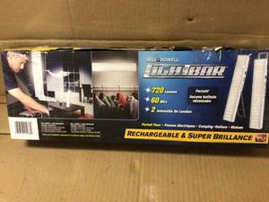 lot 60 image: Bell  Howell Super Bright Portable Rechargeable 60 Integrated LED White Light Bar Customer Returns See Pictures