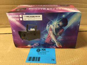 lot 78 image: Fog Machine GECKO Smoke Machine Hood Portable LED Light Customer Returns See Pictures