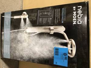 lot 86 image: MOEN Nebia 1-Spray 8 in. Dual Shower Head and Handheld Shower Head with Magnetic Dock in Spot Resist Brushed Nickel Customer Returns See Pictures