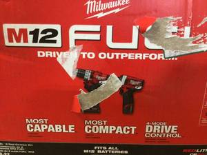 lot 95 image: Milwaukee M12 FUEL 12-Volt Lithium-Ion Brushless Cordless Hammer Drill and Impact Driver Combo Kit w 2 Batteries and Bag (2-Tool) Customer Returns See Pictures