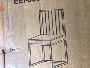 lot 99 image: Black Beige Carriage Channel Tufted Sled Base Upholstered Fabric Dining Chair Customer Returns See Pictures