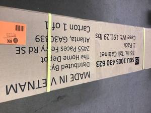 lot 7 image: Husky Ready-to-Assemble 23-Gauge Steel Freestanding Garage Cabinet in Red (36 in. W x 72 in. H x 18 in. D) Customer Returns See Pictures