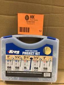 lot 12 image: Kreg Tool SK03 675 Piece Pocket Hole Screw Kit Customer Returns See Pictures