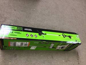 lot 19 image: Greenworks PRO 13 in. 60V Battery Cordless TORQDRIVE Brushless String Trimmer Customer Returns See Pictures