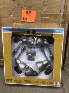 lot 1 image: Hampton Bay 10 ft. 5-Light Brushed Steel Line-Voltage Flexible Track Light Kit with Mesh Shades Customer Returns See Pictures