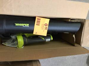 lot 76 image: RYOBI 110 MPH 410 CFM 18-Volt ONE Brushless Lithium-Ion Cordless Variable-Speed Jet Fan 4Ah Battery Blower &amp Charger Included Customer Returns See Pictures