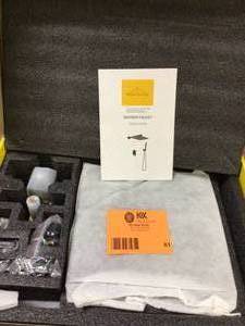 lot 81 image: Shower System Wall Mounted with 10 in. Square Rainfall Shower head and Handheld Shower Head Set, Matte Black Customer Returns See Pictures