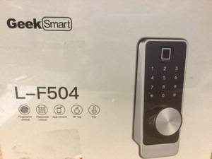 lot 94 image: LF-504 Aluminum Keyless Entry Front Door Smart Deadbolt Biometric Alarmed Lock for HomeAirBnBApartmentsHotels Customer Returns See Pictures