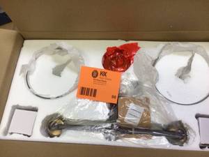 lot 98 image: Manhattan Vintage 18.5 in. 2-Light Brass GoldOil Rubbed Bronze MetalGlass Industrial Rustic LED Vanity Light&nbsp&nbspCustomer Returns See Pictures