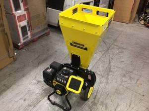 lot 115 image: 3 in. Dia 224 cc 2-in-1 Upright Gas Powered Wood Chipper Shredder by Champion Power Equipment Customer Returns See Pictures