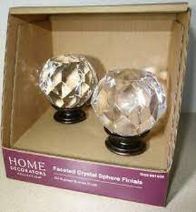 lot 87 image: Home Decorators Collection Mix and Match Faceted Crystal Sphere 1 in. Curtain Rod Finial in Oil-Rubbed Bronze (2-Pack) Customer Returns See Pictures
