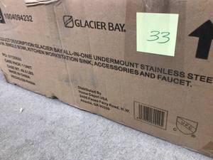 Glacier Bay All-in-One Undermount Stainless Steel 30 in. Single Bowl Kitchen Workstation Sink with Faucet and Accessories Kit&nbsp&nbspCustomer Returns See Pictures