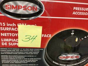 Simpson 15 in. Steel Surface Cleaner Rated up to 3700 PSI&nbsp&nbspCustomer Returns See Pictures