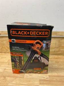 lot 21 image: BLACK  DECKER 250 MPH 400 CFM 12 Amp 3-in-1 Corded Electric Backpack Leaf BlowerVacMulcher