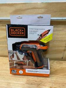 lot 69 image: BLACK  DECKER Roto-Bit 14 in. Cordless Rechargeable Screwdriver Kit 4 V 180 rpm