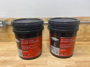 lot 119 image: BLACK JACK Lot of 2-  4.75-Gallon Fibered Waterproofer Cement Roof Sealant