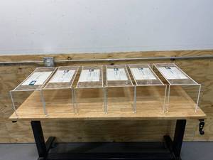 lot 109 image: HOMZ Lot of 6-  JUMBO STACKER SHELVES, 21.5X9.1X9, WHITE