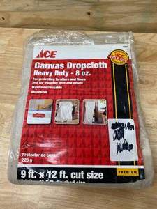 lot 110 image: ACE 9 ft. W X 12 ft. L Canvas Drop Cloth