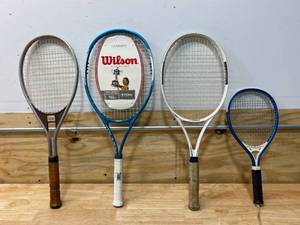 lot 77 image: Lot of 4-  Various Sized Raquetball Rackets