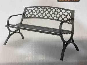 lot 51 image: LIVING ACCENTS STEEL PARK BENCH