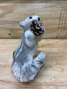 lot 58 image: Lot of 8-  Foam Squirrels with Pine Cone Decorations