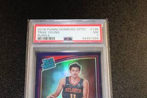 2018 Donruss Optic Purple Prizm Trae Young #198 PSA 7 Rookie Card