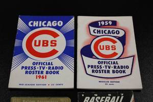 Vintage Chicago Cubs Media Guides and Schedule Lot