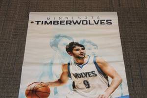 Minnesota Twins Team Produced Ricky Rubio Double Sided Banner