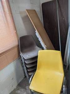 lot 338 image: Group of (9) Chairs, Folding Table & More