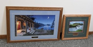 lot 312 image: Adorable Simple Pleasures by Darrell Bush &amp 16th at Cypress Point by Crystal Skelley Framed Artwork