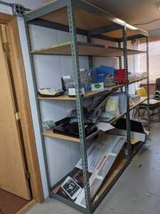 lot 325 image: Set of (2) Shelves w Variety of Display Pieces & More