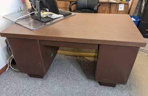 lot 317 image: Vintage Steel Industrial Office Desk
