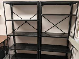 lot 353 image: One Black Metal Shelving Unit