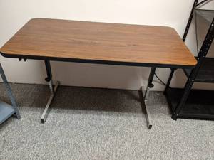 lot 354 image: Wood Top Conference Table Metal Legs