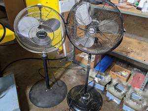lot 386 image: Lot of Two 21 Stand Fans Air King and Lakewood