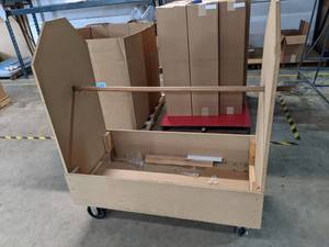 lot 387 image: Large Wooden PanelSheet Mover or Roll Dispenser Cart
