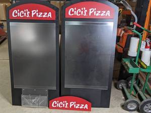 lot 366 image: Lot of Two CiCis Pizza Wall Mounted Menu Display Boards