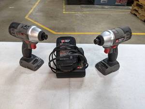 lot 258 image: Lot of 2 Cordless Porter Cable Impact Drivers with Battery and Charger