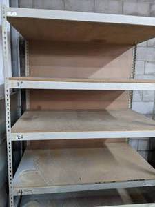 lot 298 image: Heavy Duty Metal and Wood Shelving Unit