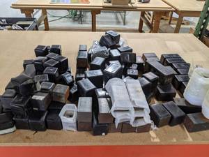 lot 152 image: Collection of Weight Blocks Rubber Coated & Non Coated