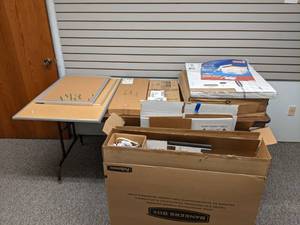 lot 297 image: Office Supplies - Storage Boxes, Metal File Hangars, Bulletin Boards