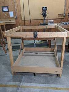 lot 156 image: Open-Sided Wood Crate for Materials Storage